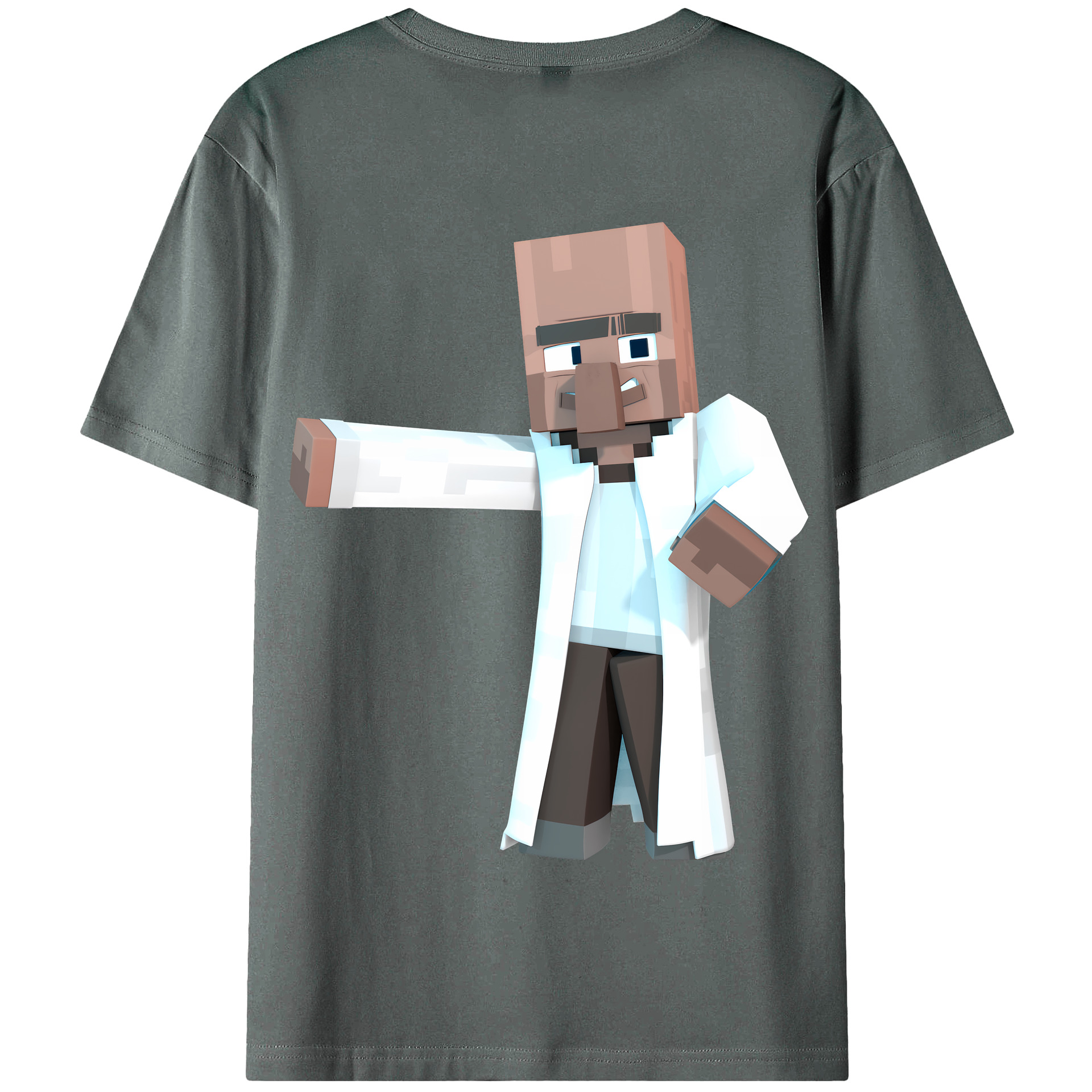 （画像用） マインクラフト ブロックの世界 Minecraft MC Block world 綿100％半袖Tシャツ（背面プリント）